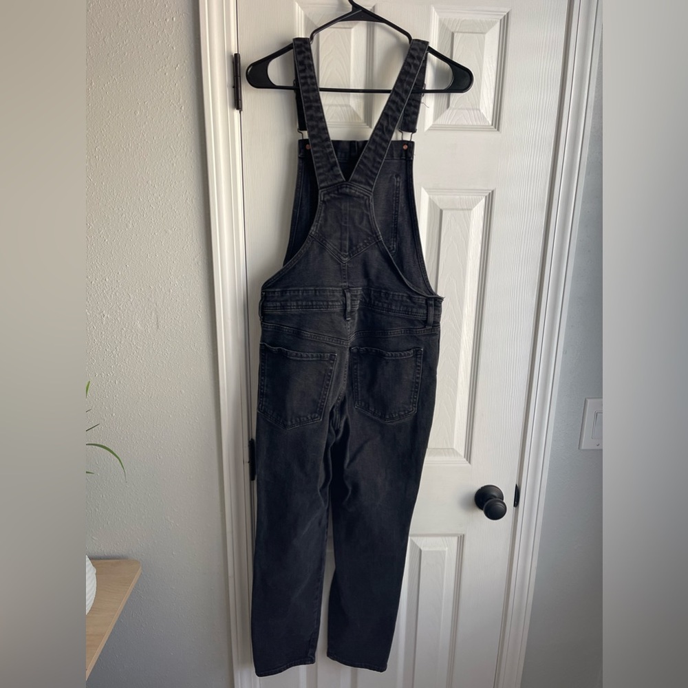 Black Distressed Overalls
